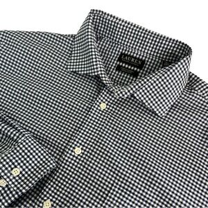 Lauren Ralph Lauren Mens Long Sleeve Regular Fit Navy White Checkered Shirt XL